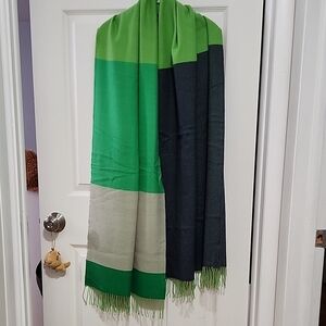 Color Block Green and Black Scarf